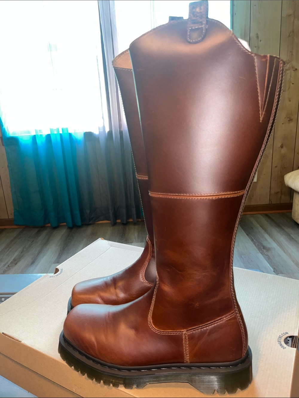 Dr. Martens Brown Leather Knee-High Boots (Amaayah Hi) - Picture 6 of 8